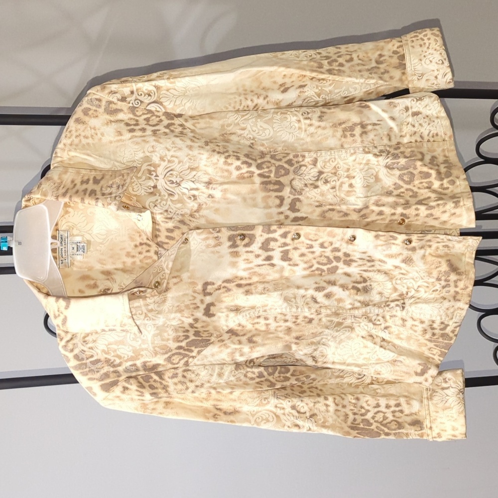 Leopard Button Down Shirt Jacket